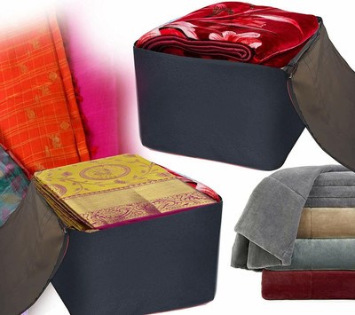 uhi Underbed Storage Bag Moisture Proof Cloth Organiser Underbed Storage Bag with Storage Box Organizer Wardrobe 87 DGC87(Red Black)