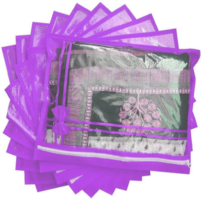 Tiarakrafts Single Packing Saree Cover/Suit Cover/Cloths Purple Set Of 12 Poly-canvas Laundry Bag(Purple)