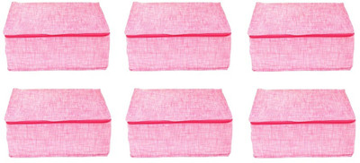 CHAMPARAN Saree Cover set of 6 Pcs Cotton Laundry Bag(Pink)