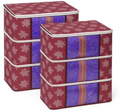 Fusion World Pack of 6 cloth organizers Pack of 6 cloth organizers – foldable, zippered, dustproof Maroon pack6(Maroon)