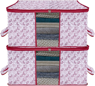 CHAMPARAN GM COVER TN Non-Woven Transparent Carry Underbed Storage Bag|Large|Pack o g_203(Maroon)