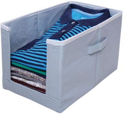 Tiarakrafts Shirt Stacker/Wardrobe Organizer Desiner NOn Woven Fabric Gray Set Of 1 Poly-canvas Laundry Bag(Grey)