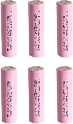 Smuf 18650 Li-ion Cell 3.7V 2000mAh 7.4WH Rechargeable Pack of 6 Lithium Solar Battery(3.7 V)