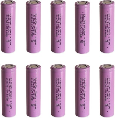 Smuf Pack of 10 18650 Li-ion Cell 3.7V 1200mAh 4.4WH Rechargeable Lithium Solar Battery(3.7 V)