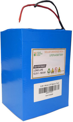 SOLAR UNIVERSE INDIA 12.8V-100ah Ferrous Phosphate Battery with inbuilt BMS-Prismatic Cells Lithium Solar Battery(12.8 V)