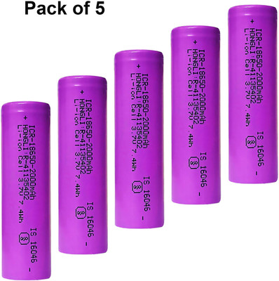 Retail Infinity Rechargeable Battery 18650 2000mAh Li-ion Battery (PACK OF 5) Lithium Solar Battery(3.7 V)