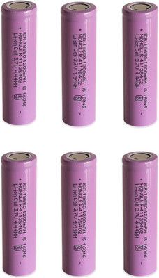 Smuf Pack of 6 18650 Li-ion Cell 3.7V 1200mAh 4.4WH Rechargeable Lithium Solar Battery(3.7 V)