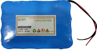 SOLAR UNIVERSE INDIA 12.8V-30ah LifePo4 with BMS Lithium Solar Battery(12 V)
