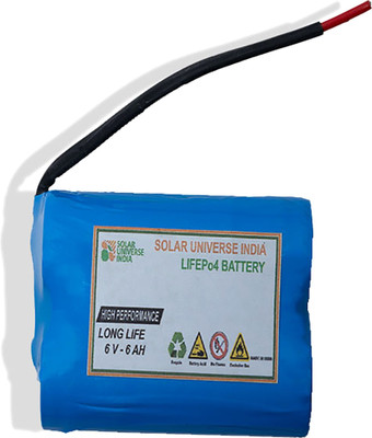 SOLAR UNIVERSE INDIA SUI-IS-LiFePo4 Battery 6.4V-6ah Lithium Solar Battery(6.4 V)