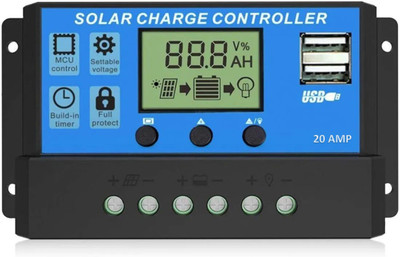 SILONIX SMARTBUY 20A 12V/24V ABS Solar Panel Charger Controller PWM Solar Charge Controller
