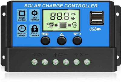 jpentarprize 10A 12V/24V ABS Solar Panel Charger Controller PWM Solar Charge Controller