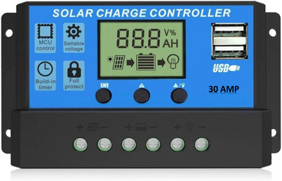 SILONIX SMARTBUY 30Amps Solar Charge Controller 12/24 Volt Solar Panel Charge PWM Solar Charge Controller