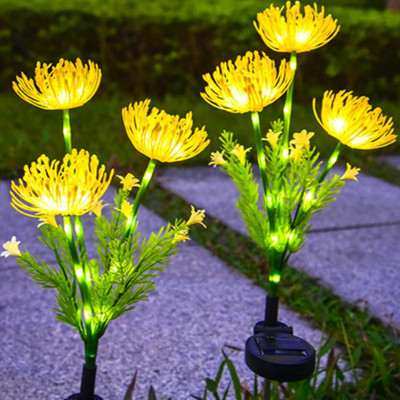 Homehop Solar LED Outdoor Decoration Auto Yellow Waterproof Flower Lamp for Home Garden Solar Light Set(Free Standing Pack of 2)