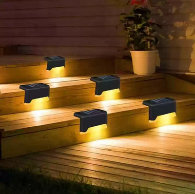 SHREESHAYAMTRADER Solar Deck Lights Pack of 4 Solar Light Set(Wall Mounted Pack of 4)