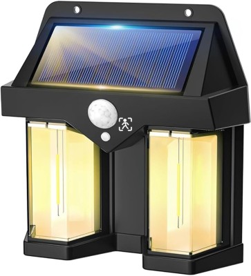 Aprimeadda Wall Lights Outdoor,Solar Wall Lantern with 3 Modes & Motion Sensor, Waterproof 12 hrs Flood Lamp Emergency Light(Black)