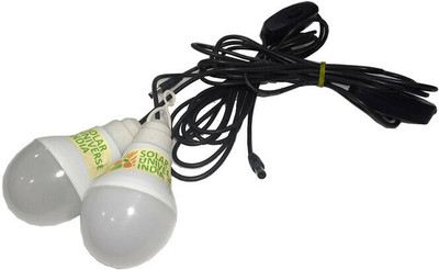 SOLAR UNIVERSE INDIA 9W DC 12V LED Bulb - 2 PC Set with Wire & Switch - White LED - Runs on 12VDC Solar Light Set(Wall Mounted Pack of 2)