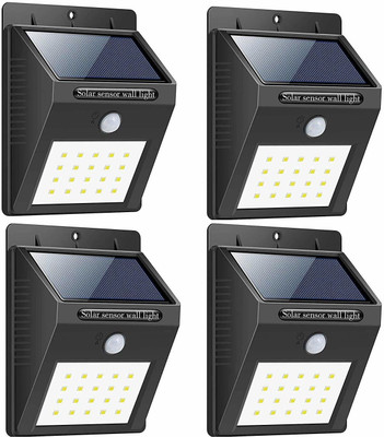 ZESTRUM 20 LED Solar and Motion Sensor Wall Light for Security, Outdoor ( Pack Of 4 ) Solar Light Set(Wall Mounted Pack of 4)