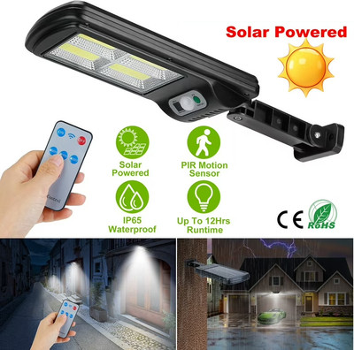 Outshine Solar Solar Street Lights Outdoor Waterproof 128 LED 20 W Solar Dusk to Dawn Flood Solar Light Set(Wall Mounted Pack of 1)