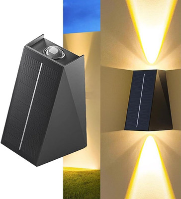 Litverse Solar Outdoor Wall Lights UpDown,2 LED Outdoor Lamp Solar Wall Light(Warm White) Solar Light Set(Wall Mounted Pack of 1)