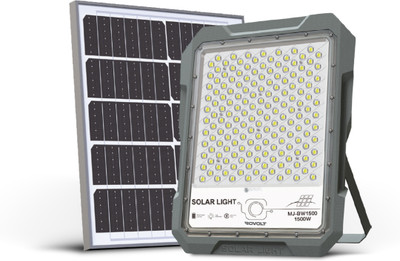 ROVOLT 1500W LED Solar Flood Light with Remote Control & Motion Sensor |LiFePO4 Battery Solar Light Set(Wall Mounted Pack of 1)