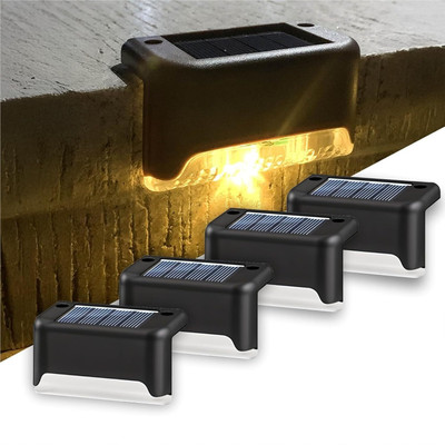 ICONICSTARE 4Pcs Solar Step Lights Outdoor Waterproof Led Solar Fancy Lamp Solar Light Set(Wall Mounted Pack of 1)