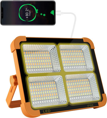 SEVENSPACE Solar & USB Rechargeable LED Flood Light | 288 LEDs | 12000mAh Waterproof Lamp Solar Light Set(Free Standing Pack of 1)