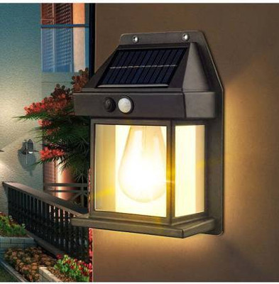 Satsheel enterprises Solar Oudoor Lamp 800Lm Bright (Warm White) Pack oF 1 Solar Light Set(Wall Mounted Pack of 1)