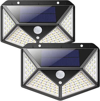 SKYVOKES Solar Wireless Security Motion Sensor LED Night Light Outdoor/Garden PACK OF-2 Solar Light Set(Wall Mounted Pack of 2)