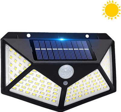 BRITSPEAR 100LED Solar Light Waterproof Automatic On Off Motion Sensor Smart LED Solar Light Set(Wall Mounted Pack of 1)