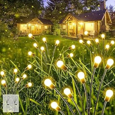Homehop Solar Lights Outdoor Waterproof 8 LED Garden Firefly Lamp For Home, Pathway, Solar Light Set(Floor Mounted Pack of 2)
