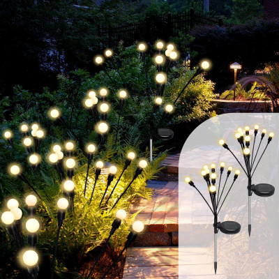 CRAZYABBS Firefly , Outdoor Garden Lights Waterproof Solar Light Set(Free Standing Pack of 2)