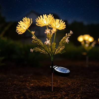 Homehop Solar LED Outdoor Automatic Decoration Waterproof Flower Lamp for Home Garden Solar Light Set(Free Standing Pack of 1)