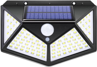GIGAWATTS 100 LED Solar Wall Light with 5.5V Panel, 800mAh, 120° Wide Angle Motion Sensor Solar Light Set(Wall Mounted Pack of 1)