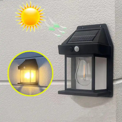Luxula Waterproof Garden Wall Mount Solar Motion Sensor Lantern with 3 Lighting Modes Solar Light Set(Wall Mounted Pack of 1)