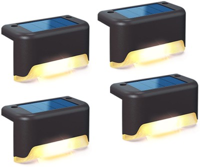 Bonsly 4 Psc Solar Step light Solar Light Set(Wall Mounted Pack of 4)