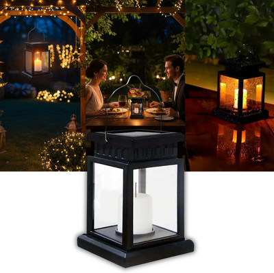 Homehop Solar Light Outdoor Hanging Lamp with Candles for Balcony, Garden & Home Decor Solar Light Set(Free Standing Pack of 1)