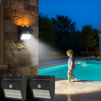Homehop Solar LED Wall Light Outdoor Waterproof Motion Sensor Lamp for Home Garden Solar Light Set(Wall Mounted Pack of 2)