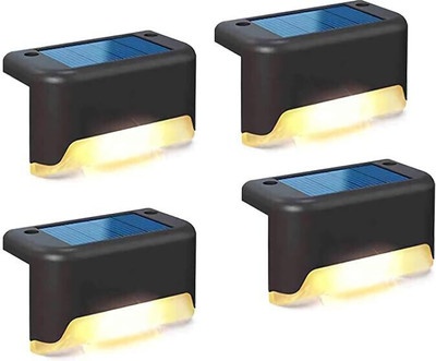 RKAMAT 4 Psc Solar Step light Solar Light Set(Wall Mounted Pack of 4)
