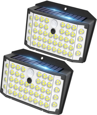 ELEPHANTBOAT 2Pcs LED Solar Light IP65 Waterproof Outdoor Motion Sensor Light,132 LEDs 3 Mode Solar Light Set(Wall Mounted Pack of 2)