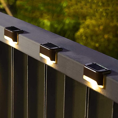 MRJV Solar Pathway Step Light Solar Light Set(Wall Mounted Pack of 4)