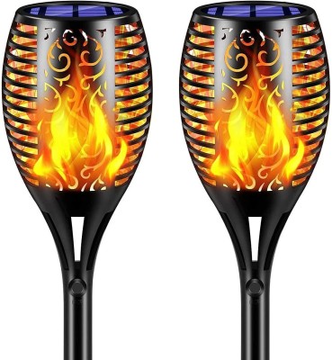 Neonnest Solar Lights Outdoor Waterproof Dancing Fire Mashaal Flame Solar Light Set(Free Standing Pack of 2)