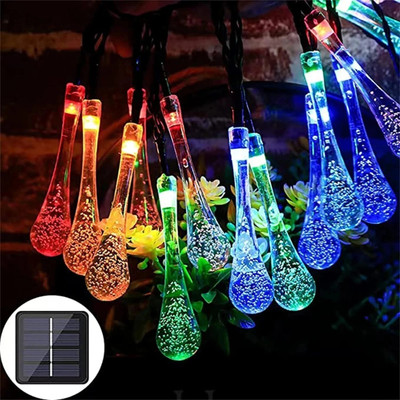 Epyz Solar String 30 LED Crystal Waterdrop Garden Outdoor Fairy Decorative Light Solar Light Set(Free Standing Pack of 1)