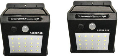 asgtrade 20 LED Motion Sensor wall light for outdoor, garden, pathway and balconey Solar Light Set(Wall Mounted Pack of 2)