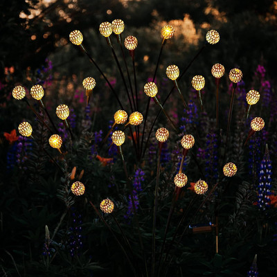 GIGAWATTS GW-912 6 LED Solar Moroccan Ball Light BIS Approved IP65 Waterproof with 600 mAh Solar Light Set(Free Standing Pack of 1)
