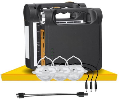 Rhobos Solar Power Kit | 3 Bulbs, 3V 2W | Solar Panel | Torch | Phone Charging Solar Light Set(Free Standing Pack of 1)