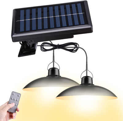 futurkart Double Head Solar Pendant Lights – Perfect for Indoor & Outdoor Spaces Solar Light Set(Ceiling Mounted Pack of 1)