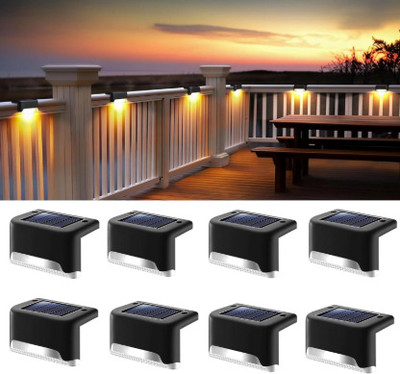 SPARKPLUG 'Night Outdoor Step Deck solar lights Auto On/Off Solar Light Set(Wall Mounted Pack of 8)