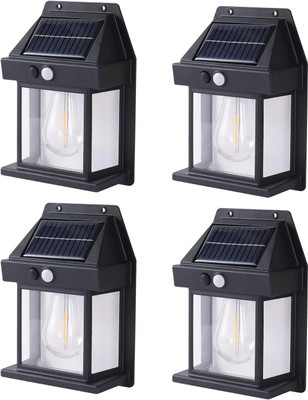TRUDO Solar Wall Lamp Waterproof ArchiWhimsy Lamp Induction-Black Solar Light Set(Wall Mounted Pack of 4)