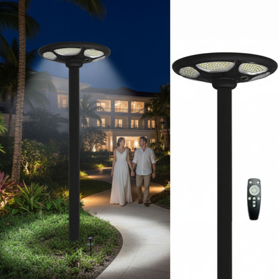 Homehop Solar 200W Outdoor LED UFO Sensor Street Lights Waterproof Lamp for Home Garden Solar Light Set(Wall Mounted Pack of 1)