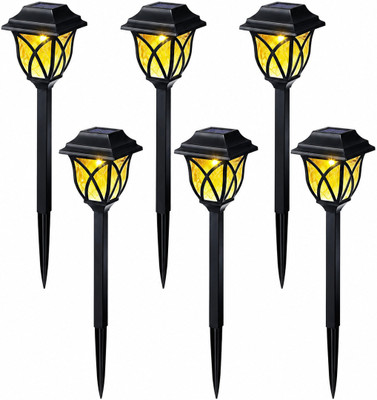 OKASTA 6pcs New Solar Garden Lights Outdoor, Waterproof Solar Light Set(Floor Mounted Pack of 6)